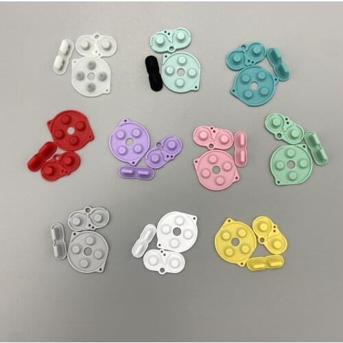 100 Sets Colorful Rubber Conductive Buttons A-B D-pad Set Replacement for Game Boy Pocket for G-B-P Silicone Start Select Key