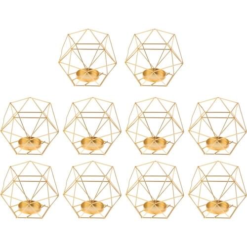 10x Iron Wire 3D Geometric Mood Light Tealight Candle Holder Wedding Party
