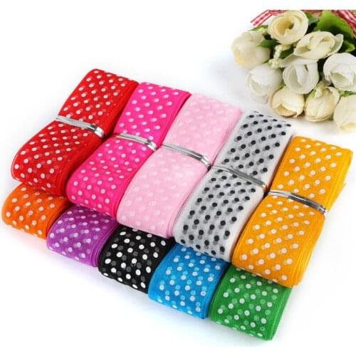 28mm 5Yards/10Yards Printed Yarn Dot Pattern Organza Lace Ribbon Arts Crafts Sewing Apparel Sewing Fabric Ribbons DIY
