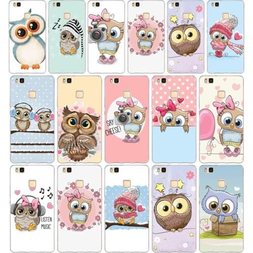 29AA Cute Owl Hearts Lover Christmas Soft TPU Case Cover For Huawei P8 P9 Lite 2017 Mate 10 20 Lite