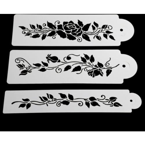 3pc Tree Vine Leaves Cake Stencil DIY Decor Painting Template Scrapbooking Photo Album Embossing Bullet Journal Accessories