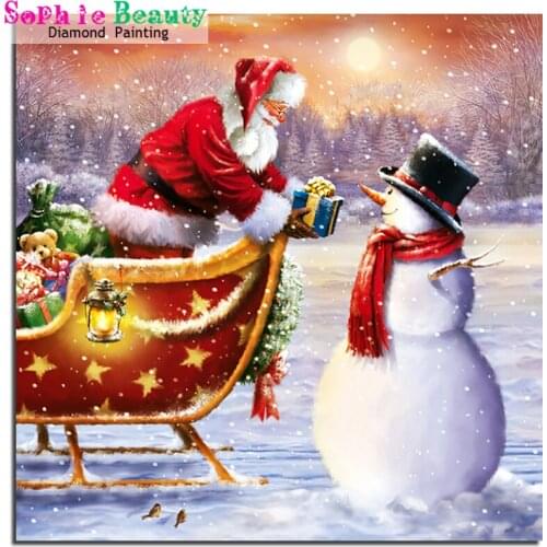 5D Diamond Painting Santa Claus Mosaic Christmas Gift Full Drill Diamond Embroidery Snowman DIY Cross Stitch Home Decor 20A082