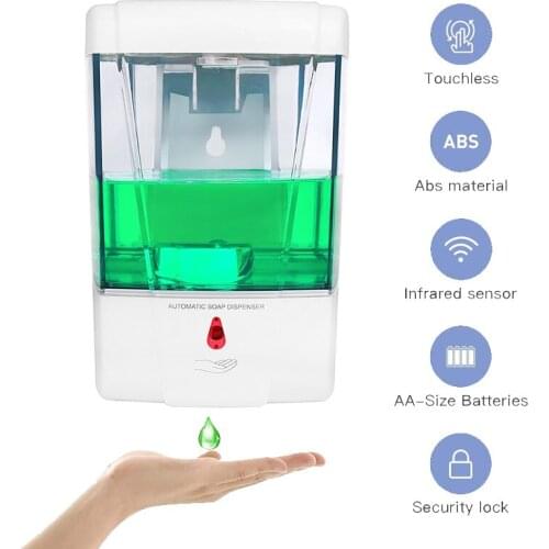 600ml Capacity Automatic IR Sensor Soap Dispenser Wall-Mount Touch-free Lotion Pump Touchless Liquid Home For Kitchen Bathroom