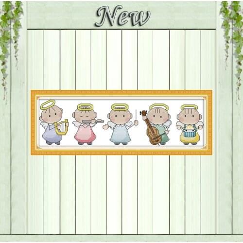 Angel band baby cartoon diy decor paintings counted Printed on canvas DMC 11CT 14CT Cross Stitch Needlework kits embroidery Sets