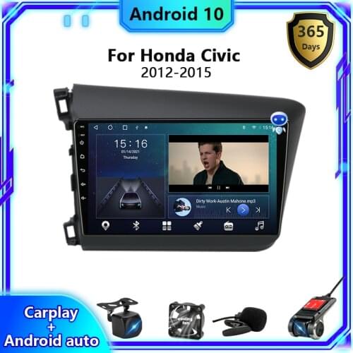 2 din Android 10 Car Radio Multimedia video Player Navigation GPS For Honda Civic 2012-2015 2din Stereo carplay screen 4G 64G