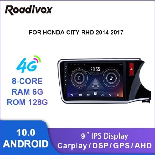 9" android 10.0 car radio video gps navigation player for honda city RHD 2014 2017 multimedia autoradio stereo head unit
