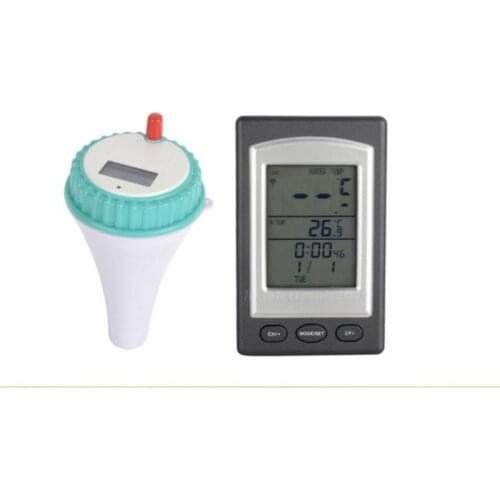Wireless Swimming Pool SPA Floating Temperature Meter Solar Spa Connected Pool Thermometer 3 Channels Time Alarm Calendar