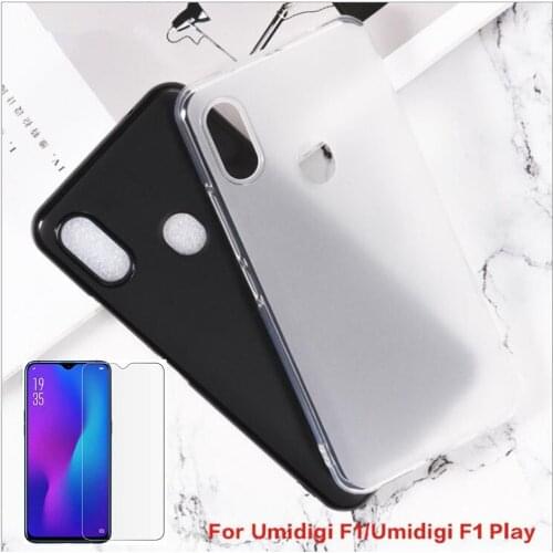 For UMIDIGI F1 Case For UMIDIGI F1 Cover + Screen Protector Tempered Glass Protective Film For UMIDIGI F1 Play