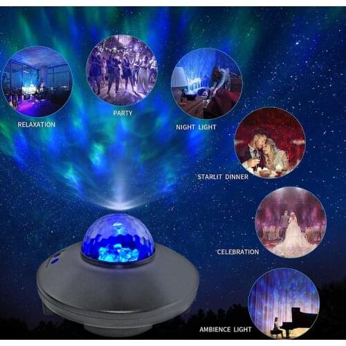 USB Colorful Starry Sky Galaxy Projector Nightlight Child Blueteeth Music Player Star Night Light Romantic Projection Lamp Gifts