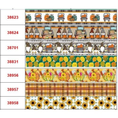 DIY Cartoon Flower Ribbon Printed Grosgrain Ribbon For Craft Supplies Sewing Accessories 50 Yards