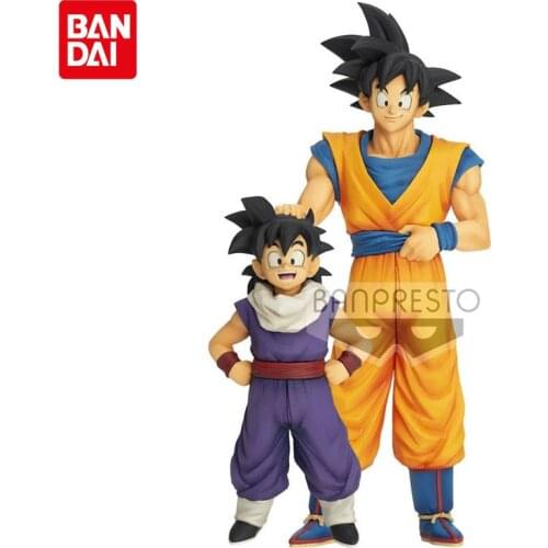 Bandai Dragon Ball Anime Figure Dragon Ball Z Goku Gohan Father Son Scenery Genuine Model Collection Decoration Children Toys
