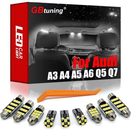 GBtuning Canbus LED Interior Light Kit For Audi A3 8L 8V 8P A4 B5 B6 B7 B8 A5 A6 C5 C6 C7 A7 A8 D2 D3 Q5 Q7 Car Reading Lamp