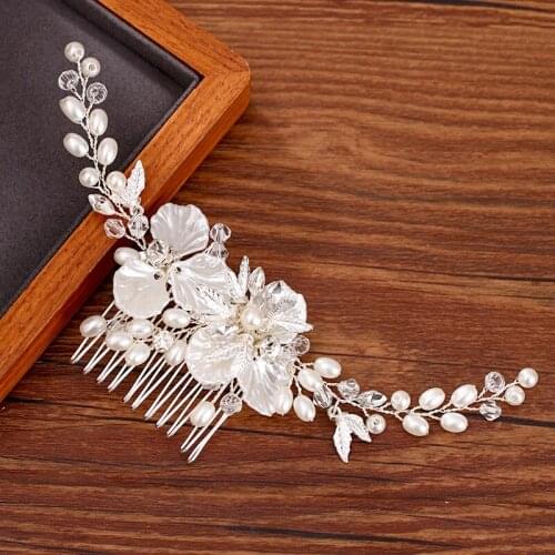 Pearl Flower Hair Comb Wedding Hair Jewelry Ladies Hair Comb Head Accessories Headband Women Wedding Hair Accessories