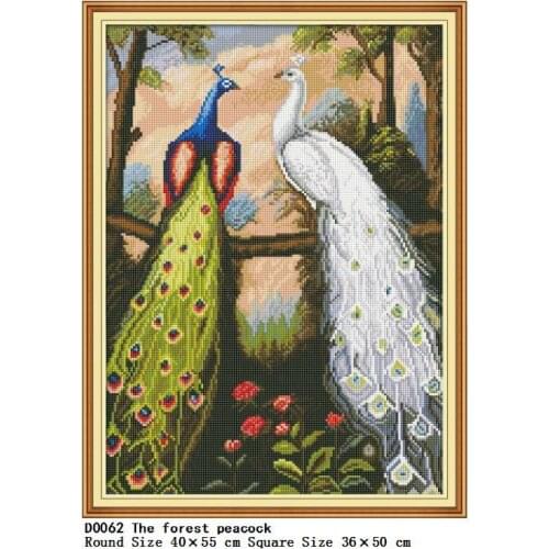 The Forest Peacock Patterns Home Animal Full Square Painting Wall Sticker Mosaic DIY 5D Round Diamond Painting of Ehinestones ki