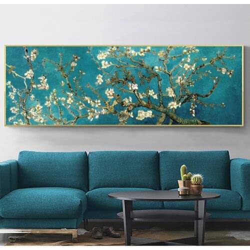 Van Gogh Almond Blossom Reproduction Large Size Wall Art Posters And Prints Impressionist Flowers Picture For Living Room