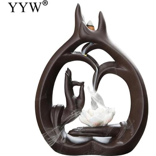 Ceramic Incense Burner Back Flow Bergamot Lotus Creative Incense Burner For Home Or Office Decoration Incense Stick Holder