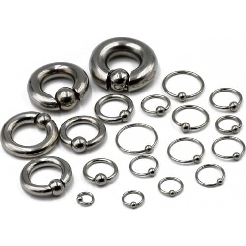 1 PC Stainless Steel Big Size Captive Hoop Rings BCR Eyebrow Tragus Ear Piercing Nose Closure Nipple Bar Lips Body Jewelry
