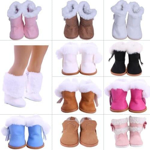 7Cm Doll Plush Snow Boots Shoes For 18 Inch American Of Girl`s &43Cm Baby New Born Reborn Doll Zaps Our Generation Girl`s Toy