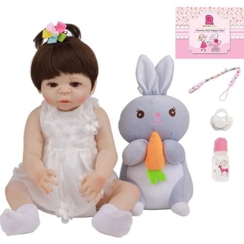 18" Cute Newborn Babies Doll Newest Full Vinyl Body Silicone Bebe Reborn Baby Doll Lifelike Reborn Toys For Birthday Gifts 48CM