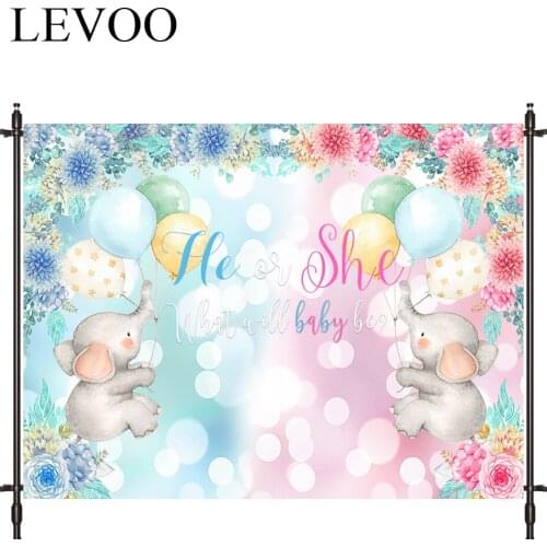 LEVOO Photography Studio Gender Reveal Elephant Fresh Flowers Spot Newborn Photography Backdrop Camera Fotografica
