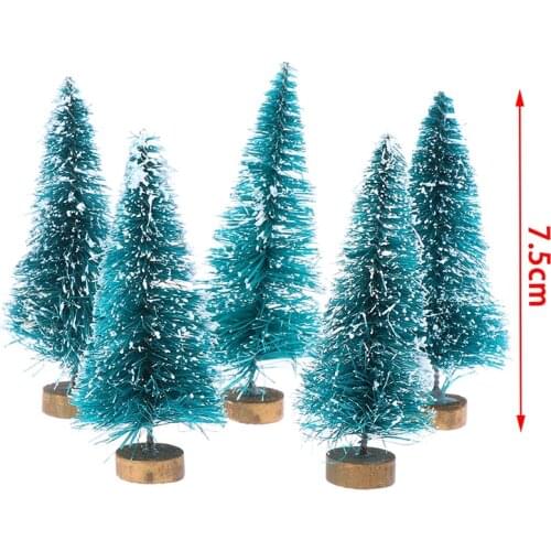 Hot 5pcs Mini Christmas Tree for 1/12 Scale Dollhouse Miniature Decoration Small Pine Tree Desktop Christmas Decor