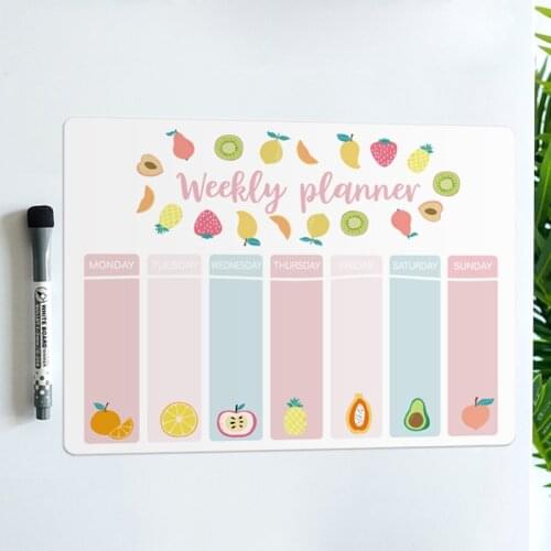 Magnetic Weekly Monthly Planner 2021 Calendar Schedule Dry Erase WhiteBoard Pen Writing Message Drawing Fridge Magnet Stickers