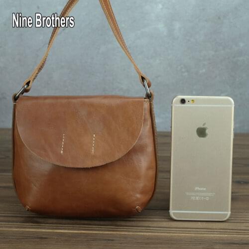 Leather Mens Small Crossbody Bags Inclined Shoulder Mini Flap Bags For Men Cowhide Travel Leather Bags 100% Natural Leather Boy