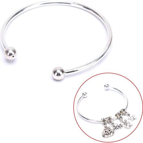 Fashion Silver Bracelet Women Base Bangle DIY Opening Bare Chain Jewelry Making