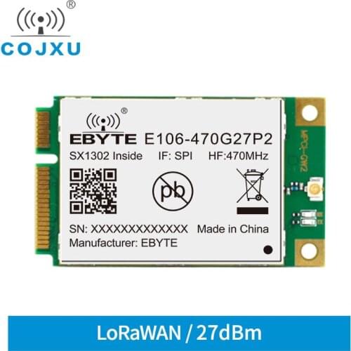 470~510MHz SPI Mini PCI-e 27dBm E106-470G27P2 Long Distance SX1302 LoRaWAN Gate-way Module