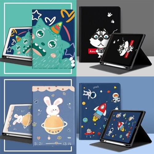 Leather Soft Case for iPad Air 2 3 4 2019 6th Generation 10.2 inch cover for ipad pro 10.5 11 2017 mini with Pencil Holder case