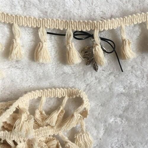 Wholesale 5Yards 40MM Cotton Fringe Trim Lace Fibre Tassel Clothes Accessories Wedding Dress Tassel Curtain Decorativ