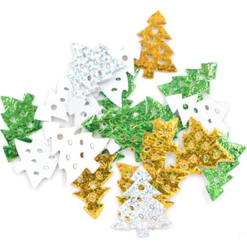 Wholesale 600Pcs Laser Cloth Christmas Tree Appliques DIY Christmas Decor for Clothes Sewing Supplies DIY Crafts Ornament F06