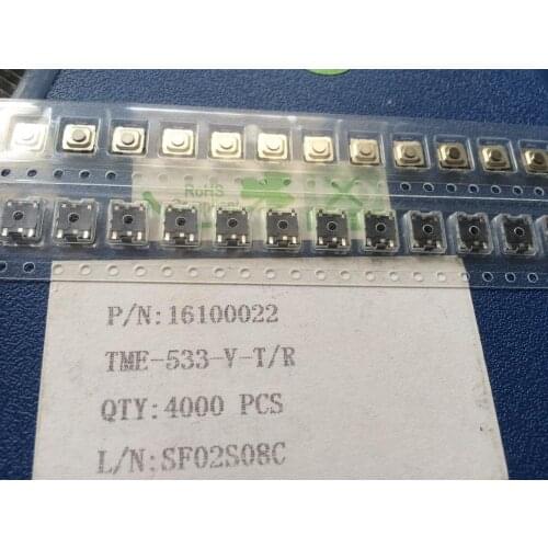 Original new 100% TME-533-V-T/R waterproof and dustproof SMD 4pin 5*5 4*4*1.5 key switch touch switch