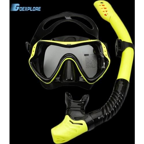 Goexplore Professional Scuba Diving Mask and Snorkels Anti-Fog Goggles Glasses Diving Swimming Easy Breath Tube Set Underwater