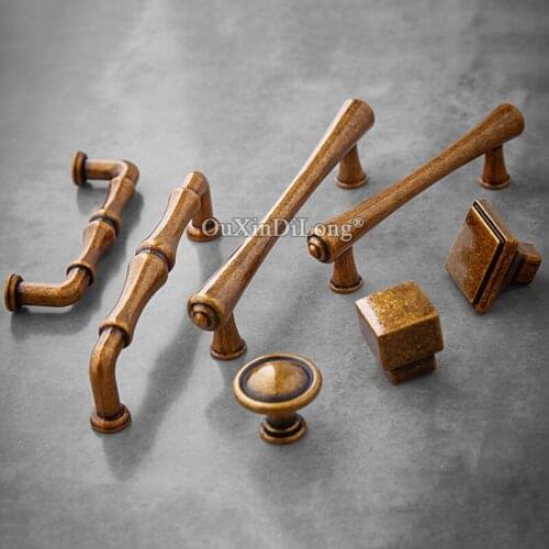 Retro Vintage 10PCS European Solid Cabinet Door Handles Cupboard Wardrobe Drawer Kitchen TV Cabinet Pulls Handles & Knobs