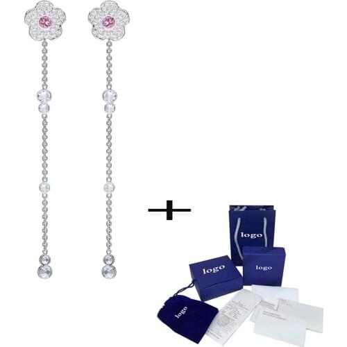 Romantic plum crystal earrings elegant temperament women‘s earrings jewelry gifts unique retro style