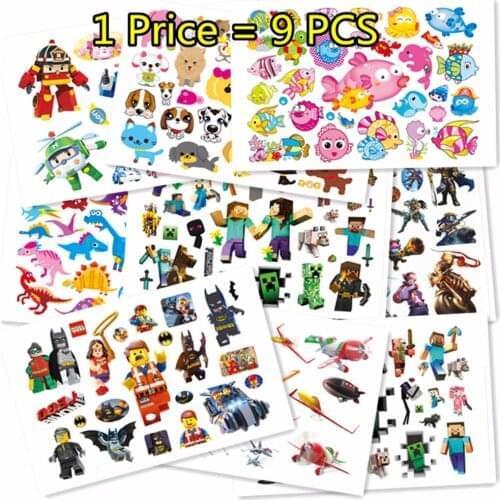 SHNAPIGN 9 pcs/lot Dinosaur robot Temporary Body Arts, Flash Tattoo Stickers 17*10cm, Waterproof Children Loves Toy Stickers