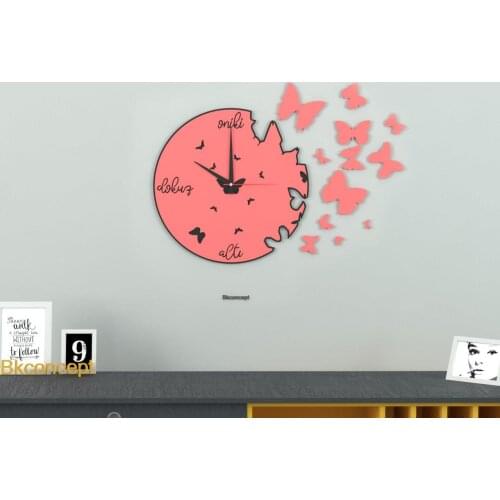 Decoration Living Room Wall Decor Home Living Room Decoration Butterfly Effect Wall Clock Pink Black