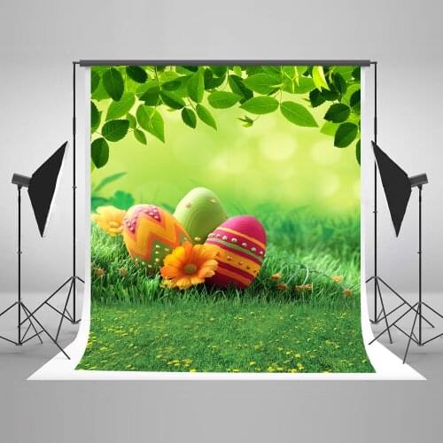 VinylBDS Easter Scenery Photo Backdrops Easter Eggs Decoration Photography Backdrops Seamless Children Photobooth Backdrops