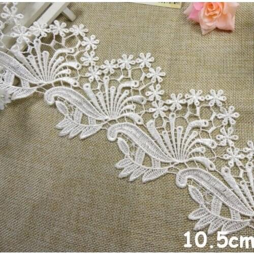 10.5cm water soluble embroidery lace,flowers and leaves pattern,clothes decoration accessories,XERY13810