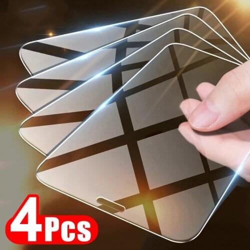 4PCS Protective Glass On the For iPhone 11 7 8 6 6s Plus 5 5s SE Screen Protector For iPhone 11 12 Pro X XR XS MAX 12 Mini Glass