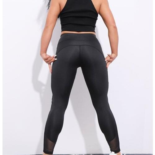 SVOKOR Sexy Women Leggings Fitness Pants Push Up Patchwork Net Yarn High Waist Leggings Female Workout Pants Breathable