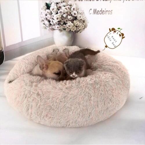 Winter Warm Round Plush Pet Cat Dog House Soft Cat Sleeping Mat Dog Bed For Small Dogs Cats Nest Cats Kennel sofa cushion mat