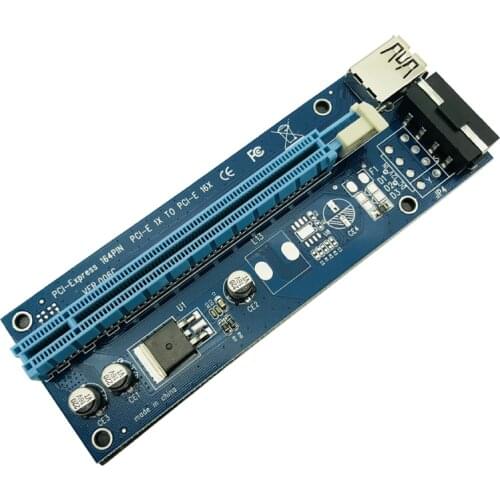 10PCS PCI-E Extender PCI Express Riser Card VER 006C 1x to 16x USB 3.0 SATA to 4Pin IDE Molex Power for BTC Miner Mining Machine