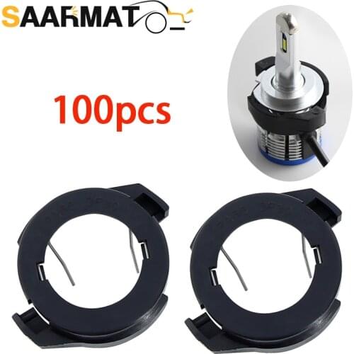 100×Car LED H7 Headlight Adapter Bulb Holders Auto Lamp Clip LED Base for Ford KUGA VW Passat B6 for Alfa Romeo Renault Megane