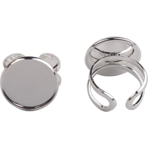 20PCS Silver Color Plate 20mm Cabochon Settings Base Rings