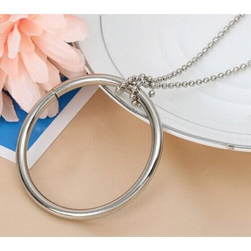 3Pcs Big Creative Baby Metal Magical Handmade Tricks Props Large Silver Tomorrow Ring Necklace Intelligence Toys Gifts YH148