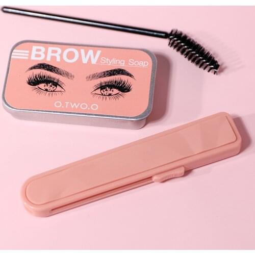 3Pcs Eyebrow Gel Brows Cream With Brush And Trimming Knife Waterproof 3D Wild Brow Styling Soap For Eyebrows Cosmetics