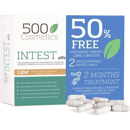 500Cosmetics Intest- Cápsulas Naturales para Prevenir y Evitar las Hemorroides