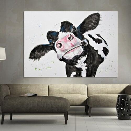 Watercolor Cow Canvas Painting Wall Art Prints Posters Modern Animal Art Wall Pictures for Living Room bedroom unframed